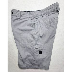 Demarini Shorts Mens‎ 30 Baseball Coach Gray Check Metal Logo Nylon Blend